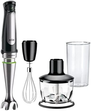 Ручной блендер Braun MultiQuick 7 MQ 7035X / 1000 Вт / 3 предмета / измельчитель 500 мл / стакан 600 мл / нержавеющая сталь