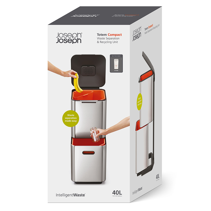 Контейнер для мусора с двумя баками 40 л белый Totem Compact Joseph Joseph