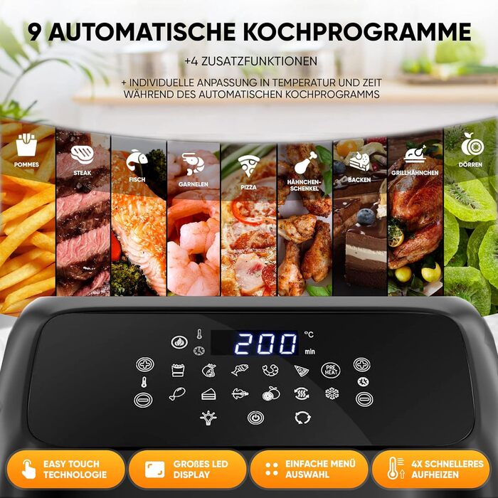 Фритюрница многофункциональная 12 л 1800 Вт Black XXL Stillstern