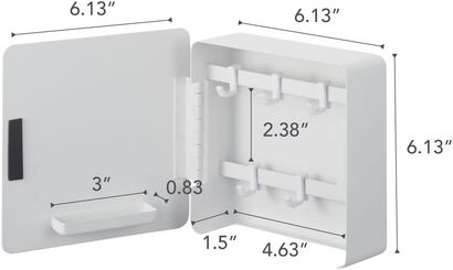 Магнитный шкаф для ключей 5,5 х 15,8 х 15,8 см, белый YAMAZAKI