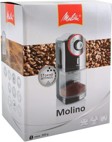 Кофемолка 200 г, 100 Вт, 17 уровней помола Melitta