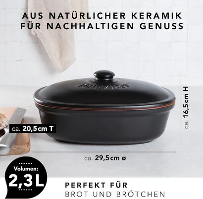 Хлебница 29,5 х 20,5 см Black Medi Oval Römertopf