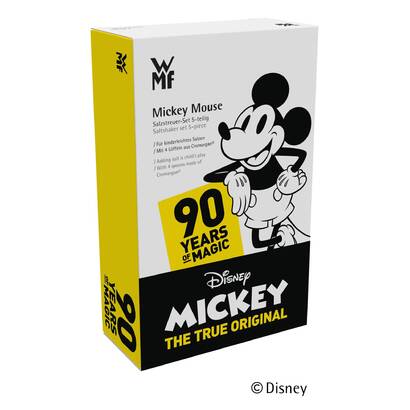 Набор солонка и 4 детских ложки Mickey Mouse WMF