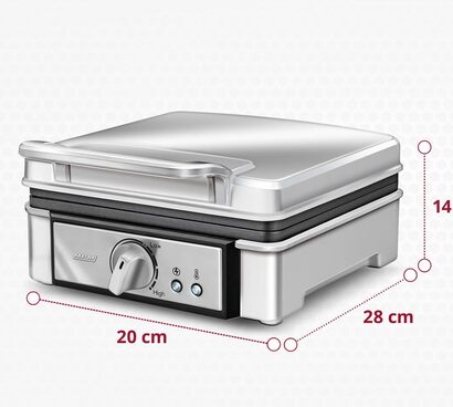 Профессиональная вафельница MPM MGO13 / 1400 Вт / антипригарное покрытие / нержавеющая сталь