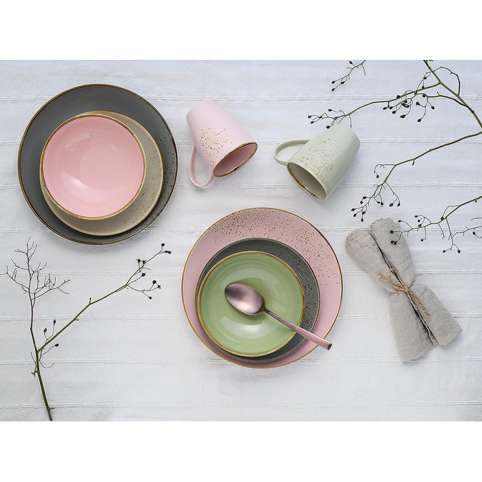 Столовый сервиз из керамогранита на 4 человека 16 предметов Nature Collection Mediterranean CreaTable