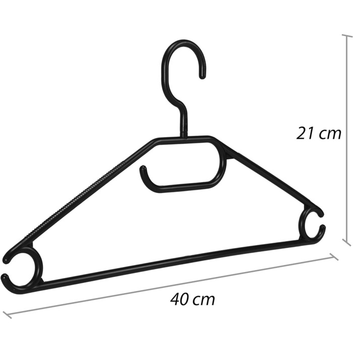 Набор пластиковых вешалок 30 предметов, черный Hausfelder