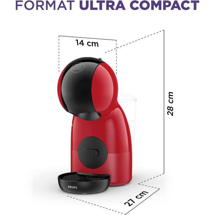 Капсульная кофемашина 0,8 л 1500 Вт, красная Nescafé Dolce Gusto Piccolo XS Krups