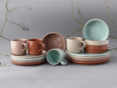 Столовый сервиз из керамогранита на 4 человека 16 предметов Terra Collection 22496 CreaTable