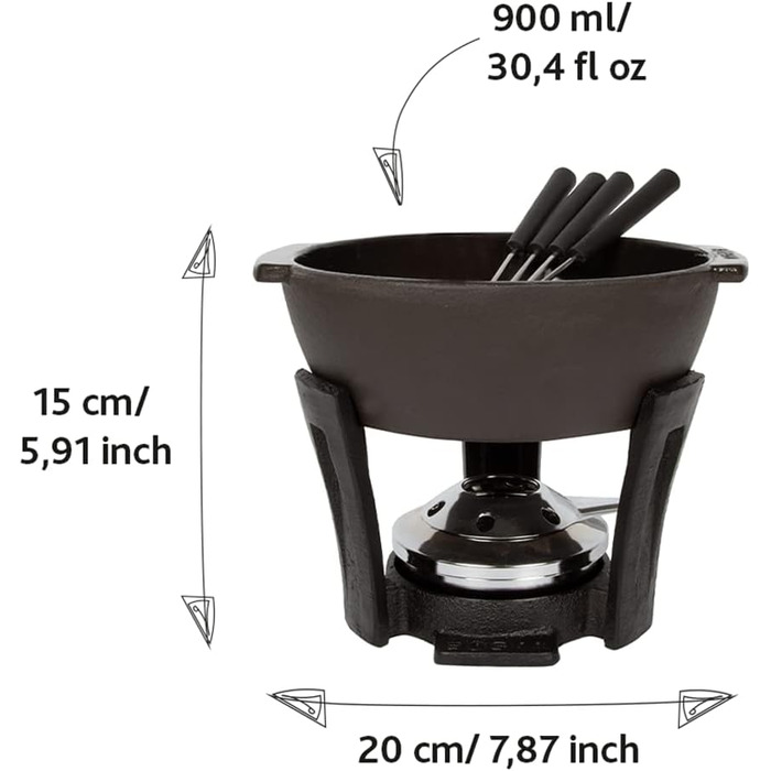 Сырное фондю чугунное 900 мл  BOSKA