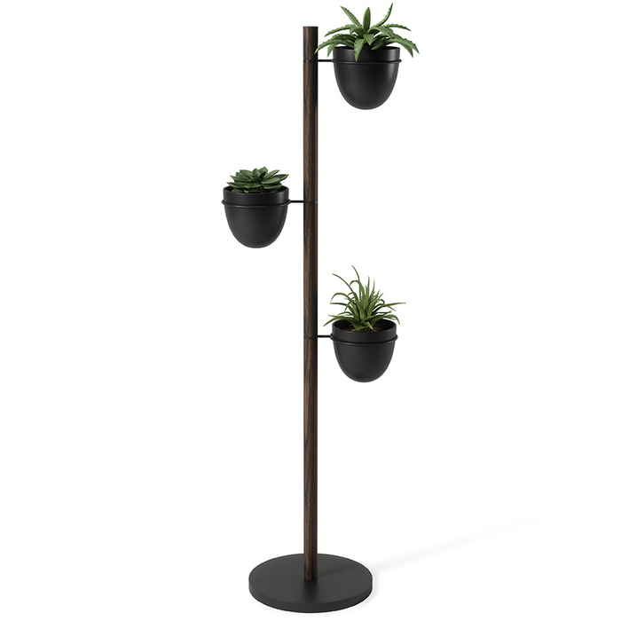 Подставка для цветов с 3 горшками Floristand Planter темный орех Umbra