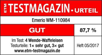 Вращающаяся вафельница для 4 бельгийских вафель 1000 Вт WM-110984.4 Emerio