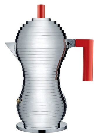 Кофеварка 300 мл металлик/красная Pulcina Alessi