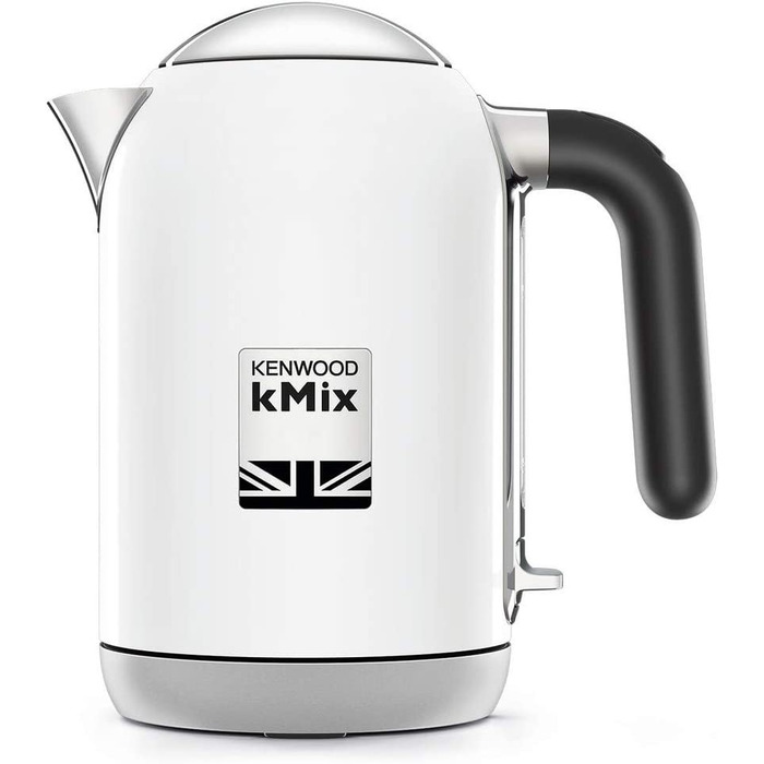 Лектрический чайник Kenwood ZJX650BK kMix мощностью 2200 Вт, металлический, обемом 1 литр, белй, 21,5x13,2x22,9