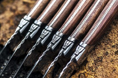 Набор ножей для стейка с футляром 6 предметов Rose Wood Luxury Line Laguiole