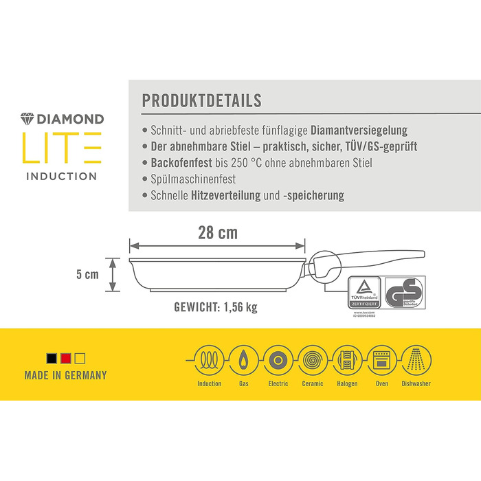 Сковорода 28 см Diamond Lite Woll