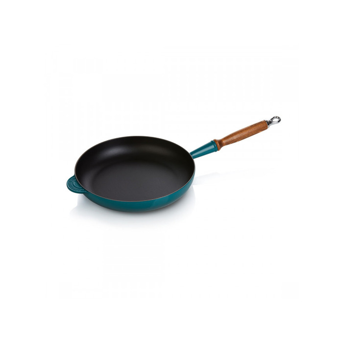 Сковорода 28 см с деревянной ручкой, Deep Teal Le Creuset