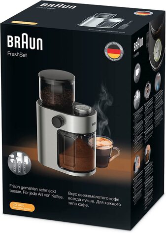 Электрическая кофемолка Braun Household FreshSet KG7070 / 110 Вт / 15 настроек помола / 220 г