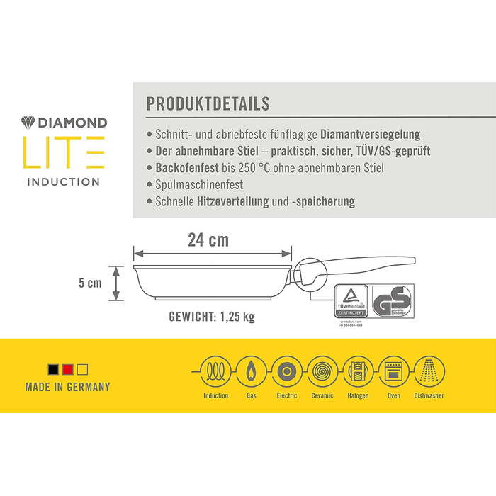 Сковорода 24 см Diamond Lite Woll