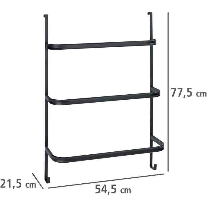 Полотенцесушитель  54,5 x 77,5 x 21,5 см, матовый черный WENKO