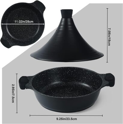 Марокканский тажин с конусообразной крышкой 28 см, черный Scheffler