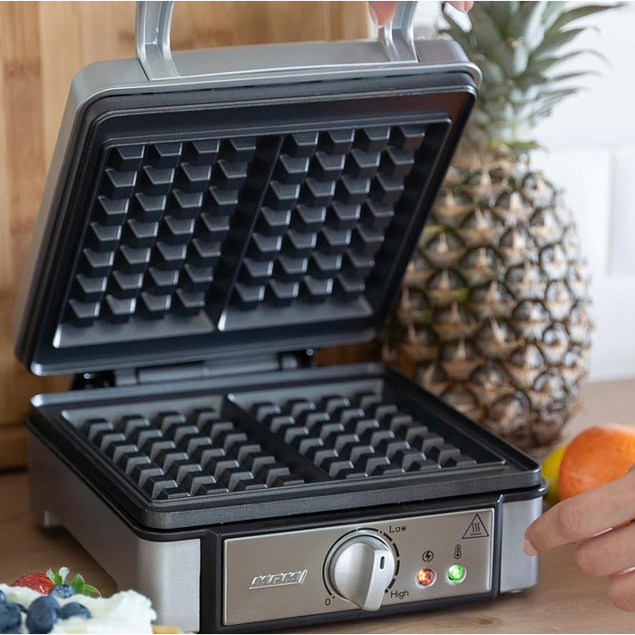 Профессиональная вафельница MPM MGO13 / 1400 Вт / антипригарное покрытие / нержавеющая сталь