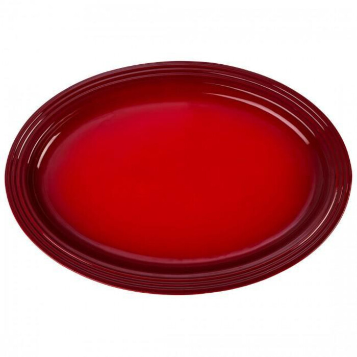 Блюдо сервировочное овальное 46 см, красное Cerise Le Creuset