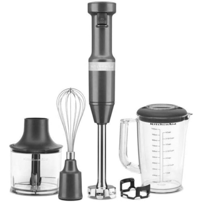 Ручной блендер с аксессуарами 180 Вт, серый 5KHBV83EDG KitchenAid