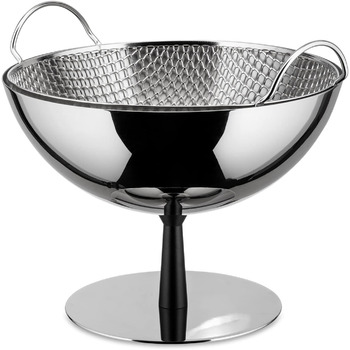 Ваза для фруктов с дуршлагом 24,9х20,5х24,9 см металлик Black Foot Alessi