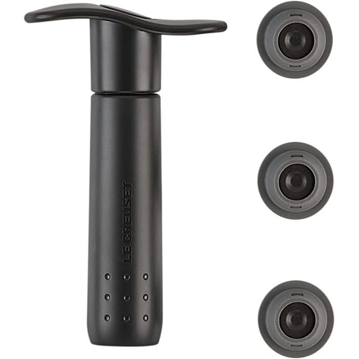 Набор вакуумный насос с 3-мя пробками для вина WA137 Matte Black Le Creuset