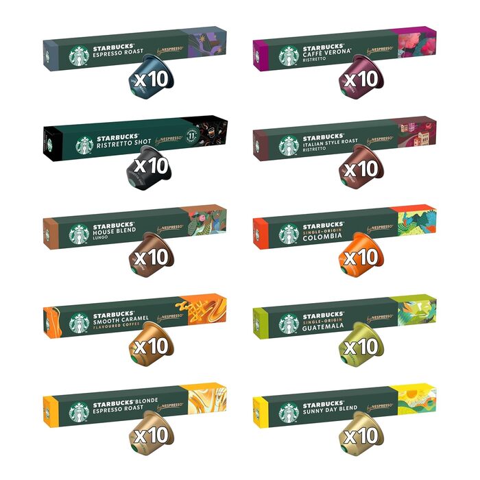Набор алюминиевых кофейных капсул 10 х 10 шт. Variety Pack Nespresso Starbucks
