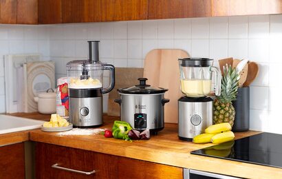 Кухонный блендер Russell Hobbs / 500 Вт / 2 скорости / контейнер 1.2 л / нержавеющая сталь / черный