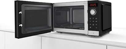 Микроволновая печь серии Bosch FFL023MS2 2, 26 x 44 см, 800 Вт, поворотнй стол 27 см, дверной упор слева, Автопилот 7 7 Автоматические программ, поддержка очистки, светодиоднй сенсорнй дисплей, нержавеющая сталь Нержавеющая сталь (новая) с автоматическими