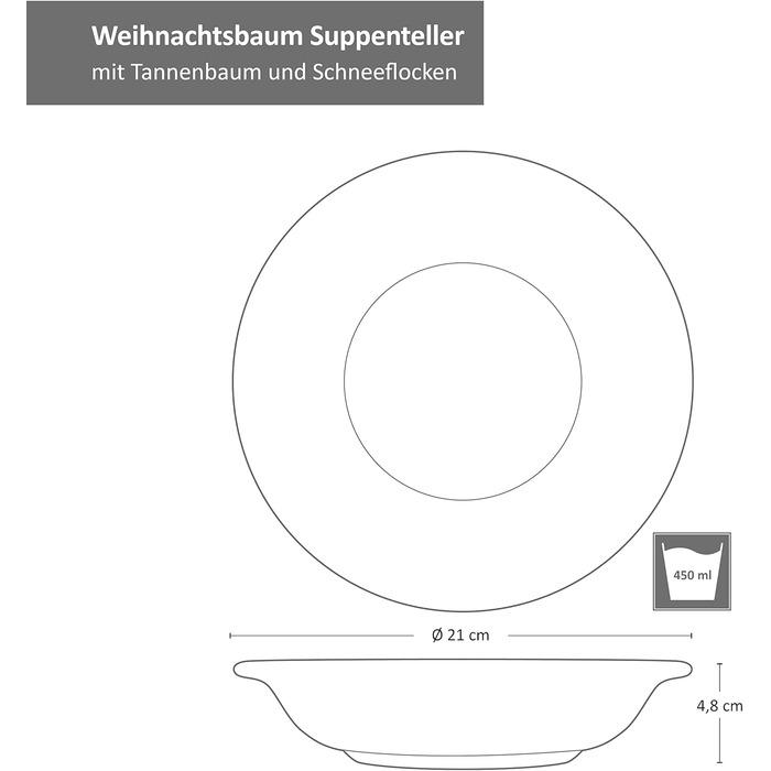 Набор рождественских суповых тарелок 0,45 л 6 предметов MamboCat