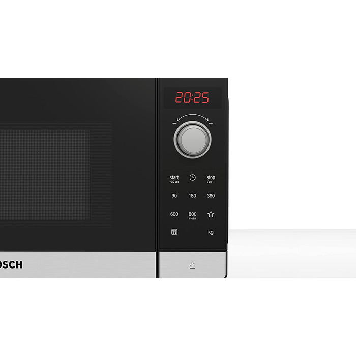 Микроволновая печь серии Bosch FFL023MS2 2, 26 x 44 см, 800 Вт, поворотнй стол 27 см, дверной упор слева, Автопилот 7 7 Автоматические программ, поддержка очистки, светодиоднй сенсорнй дисплей, нержавеющая сталь Нержавеющая сталь (новая) с автоматическими