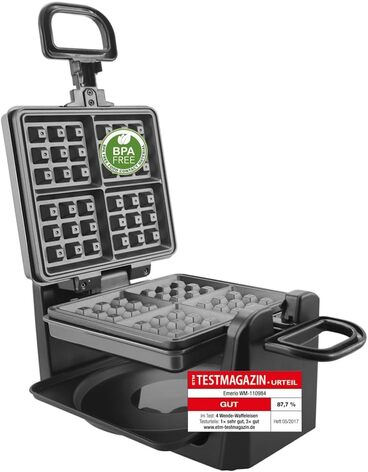 Вращающаяся вафельница для 4 бельгийских вафель 1000 Вт WM-110984.4 Emerio