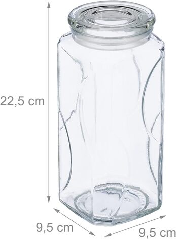 Банки для хранения с крышками, набор из 6 шт., банки, 1300 мл, квадратные банки для хранения, герметичные стеклянные контейнеры, прозрачные