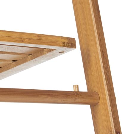 Вешалка для полотенец бамбуковая, складная, маленькая вешалка для одежды, 3 полки, 3 вешалки для полотенец, 4 боковых крючка, ВхШхГ 152 x 53 x 31 см, дерево, натуральный Коттедж