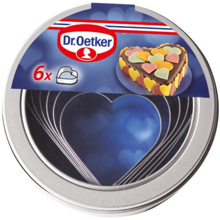 Формочки для вырезания из бисквитного теста "Cердце" набор 6 шт Dr. Oetker