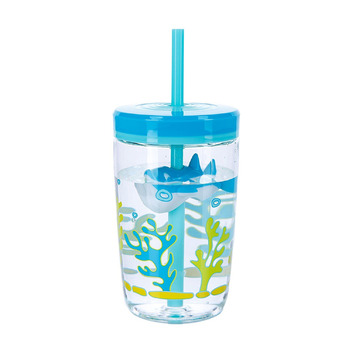 Стакан детский с трубочкой синий 0,47 л Floating Straw Tumbler Contigo