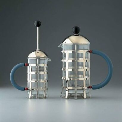 Френч-пресс 7,1х18х7,1 см металлик/синий Press filter coffee maker Alessi