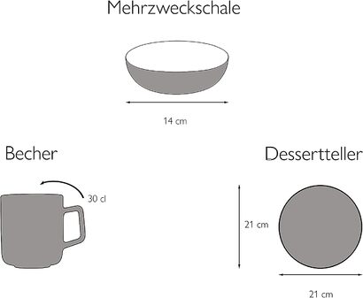 Столовый сервиз из керамогранита на 4 человека 12 предметов Cosy Morning Series 22245 CreaTable