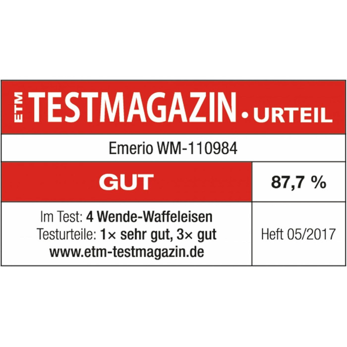 Вращающаяся вафельница для 4 бельгийских вафель 1000 Вт WM-110984 Emerio