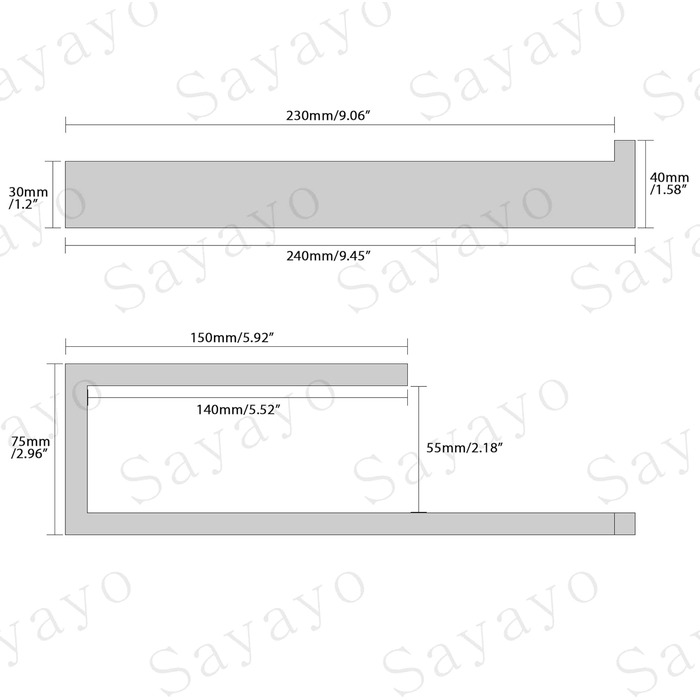 Полотенцедержатель 24 см, черный SAYAYO