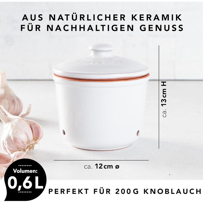 Горшок для чеснока 0,6 л White Römertopf