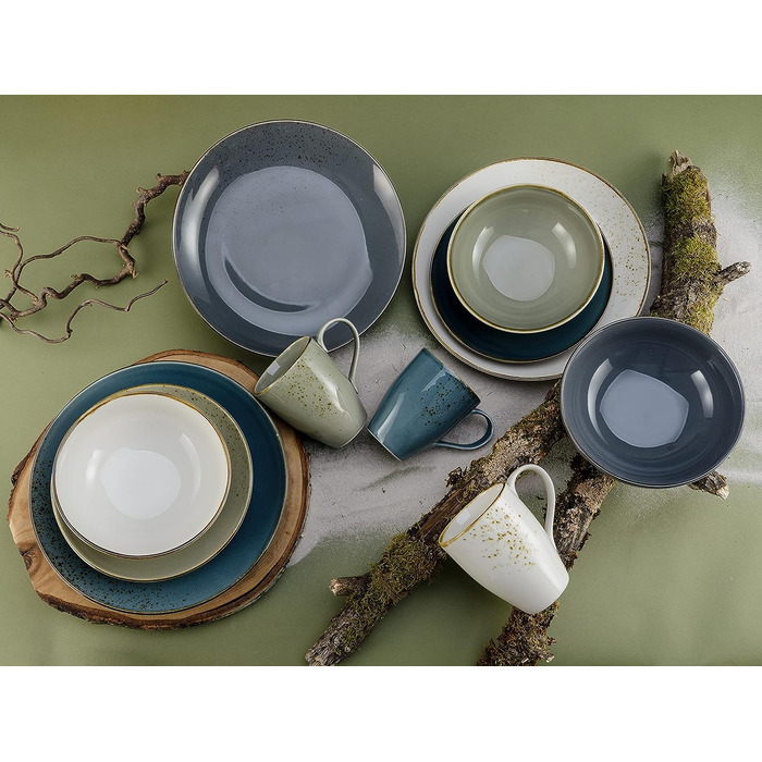 Столовый сервиз из керамогранита на 4 человека 16 предметов Nature Collection Nordic Style CreaTable