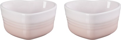 Набор из 2 форм для запекания 11 см Shell Pink Heart Le Creuset