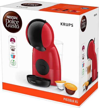 Капсульная кофемашина 0,8 л 1500 Вт, красная Nescafé Dolce Gusto Piccolo XS Krups