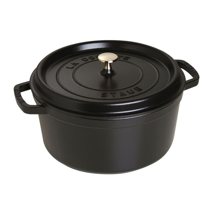 Кокот круглый 28 см, чёрный Staub