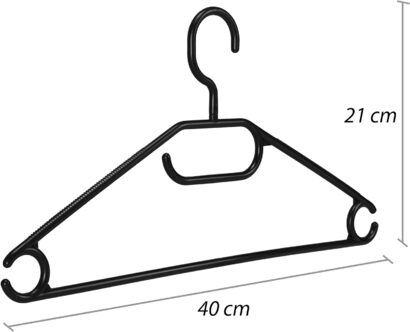 Набор пластиковых вешалок 30 предметов, черный Hausfelder