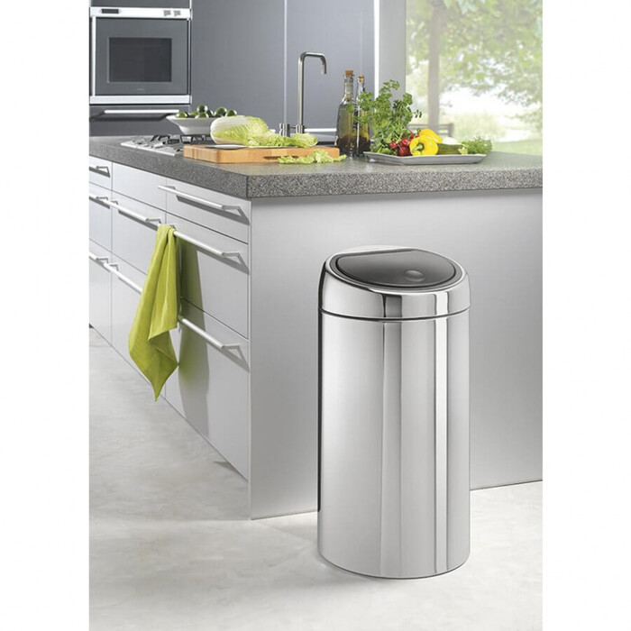 Мусорный бак 45 л глянцевая сталь Touch Bin Brabantia